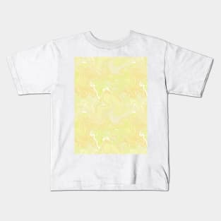 Pastel Yellow Silk Marble - Digital Liquid Paint Kids T-Shirt